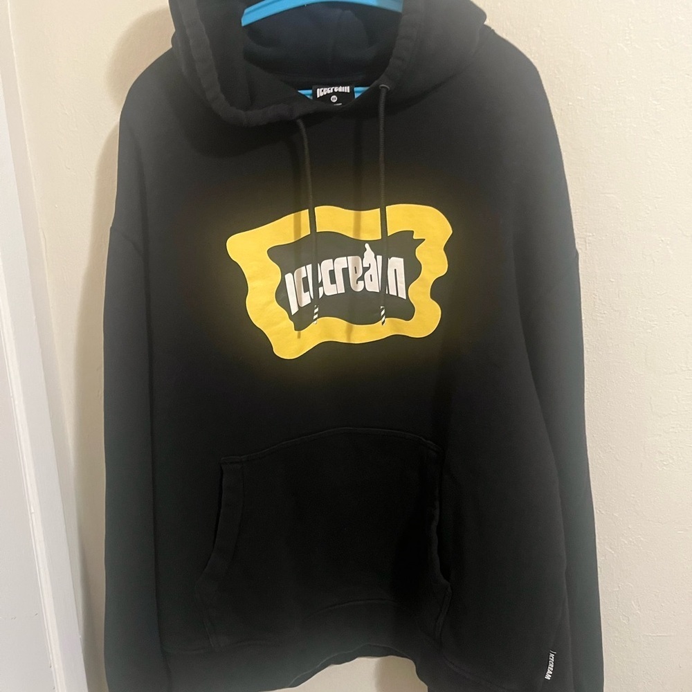 Icecream Black Hoodie with Yellow Logo